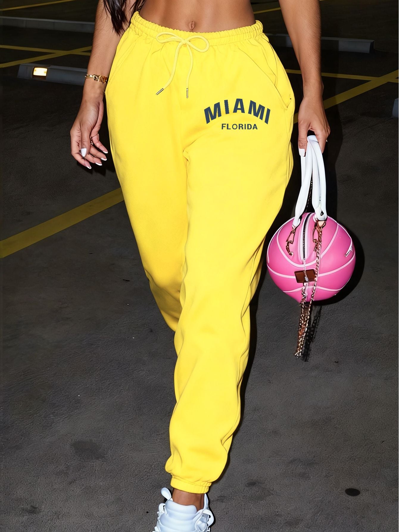 Miami Florida Usa Printing Womens Trousers Casual Autumn Woman Pants Pocket Comfortable Sweatpants Fleece Y2K Female Pant