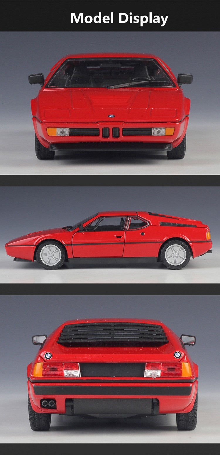 WELLY 1:24 BMW M1 Carro Esportivo de Liga Leve Modelo de Carro em Miniatura Coleção Estática de Metal Fundido Brinquedo Infantil de Aniversário Carros Presentes