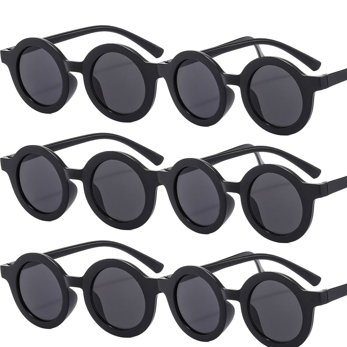 6PCS Round Glasses for Men and Women, Suitable for Travel, Fashionable, Summer Pool, Beach Party.