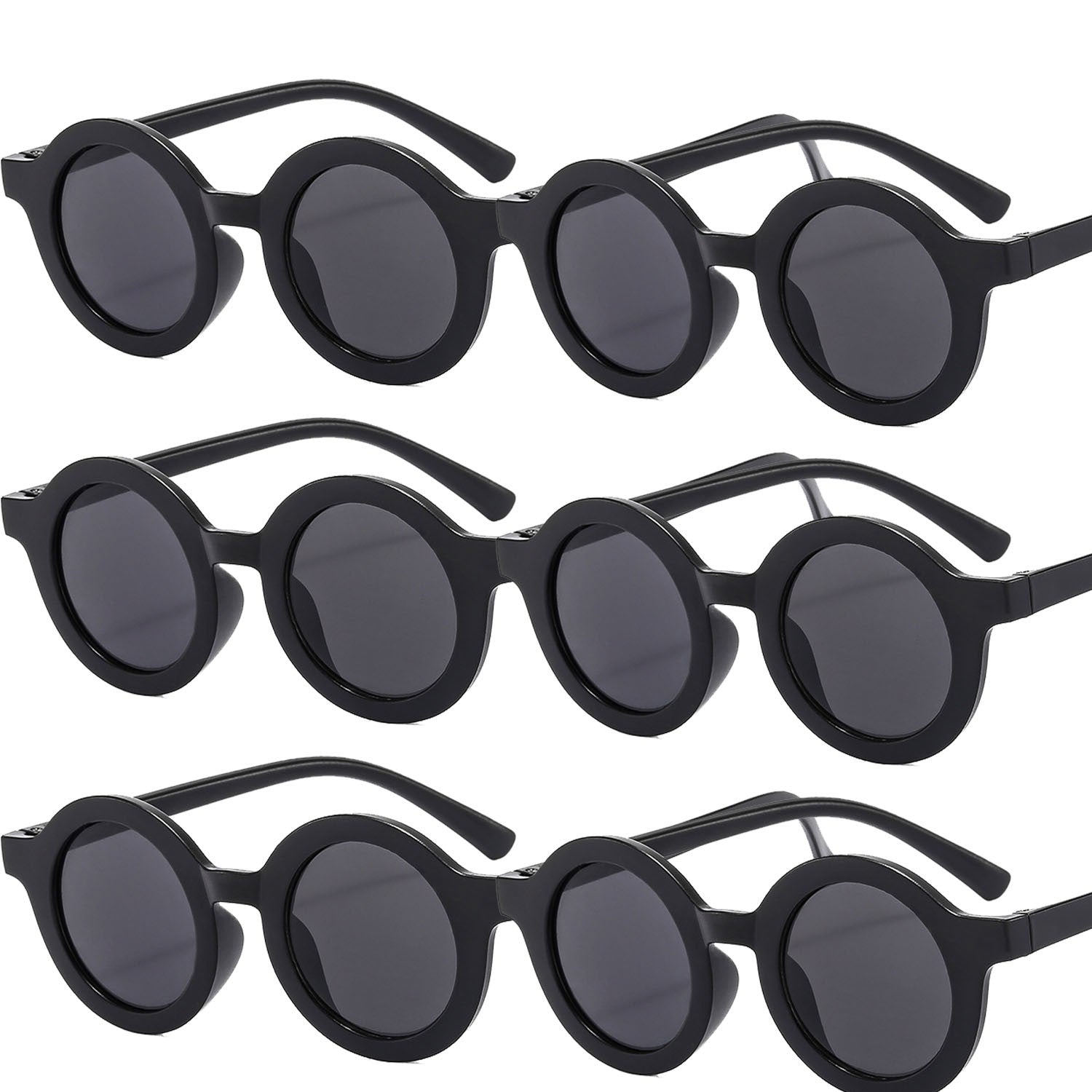 6PCS Round Glasses for Men and Women, Suitable for Travel, Fashionable, Summer Pool, Beach Party.
