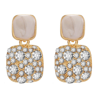 Novos Brincos Femininos Geométricos de Cristal Brilhante Roxo Vintage Contratados Doces Adoráveis Finos Brincos Pendentes Joias
