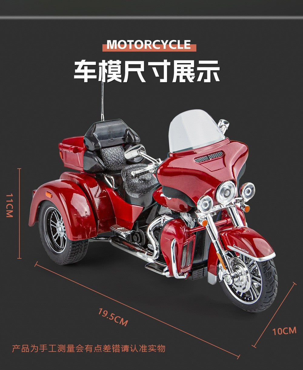 1:9 Harley D-vTRI GLIDE ULTRA Triciclo de Luxo em Liga Fundida Modelo de Motocicleta com Som e Luz Coleção Decoração Presente Caixa