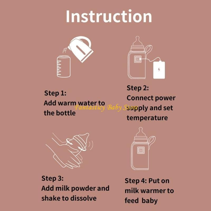 J6BE Formula Milk Feeder Warmer USB Travel Warmer Heating Bag for Baby Nursing Bottle