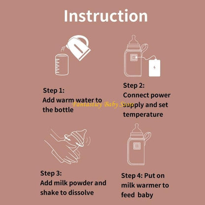 J6BE Formula Milk Feeder Warmer USB Travel Warmer Heating Bag for Baby Nursing Bottle