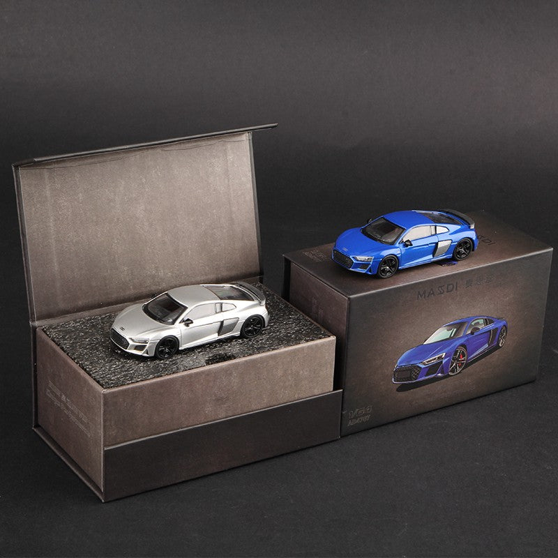 Massdi 1:64 Audi R8 V10 Coupe Performance 2022 Carro Modelo Liga Miniatura Supercarro Veículo Diecast Brinquedo