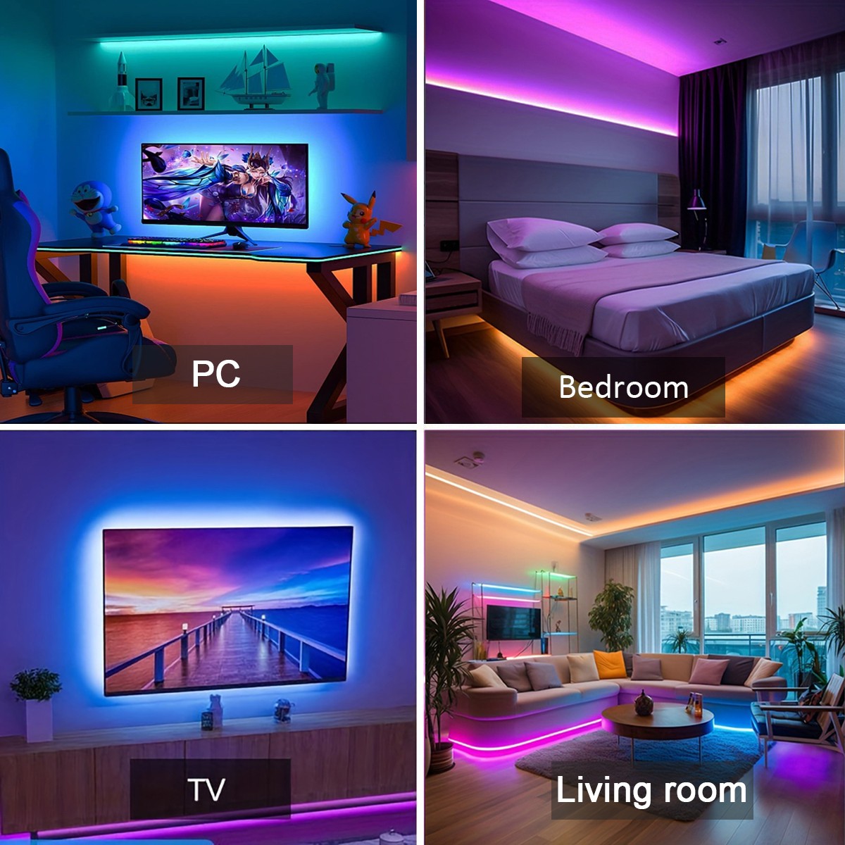 Led Strip Lights RGB Led Ribbon Flexible Tape with Remote Control for Rome Bedroom Decor TV Backlight Luces Led