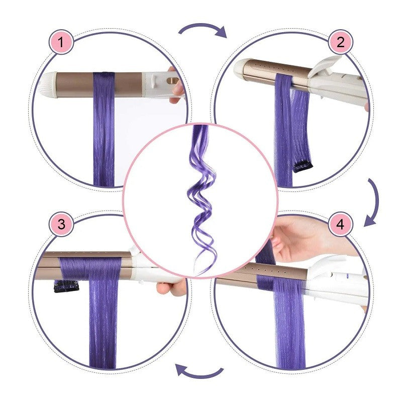 22 Polegadas Sintético Longo Liso Clip In Extensões de Cabelo Perucas de Alta Temperatura Cores do Arco-Íris Acessórios de Cabelo para bom 2026