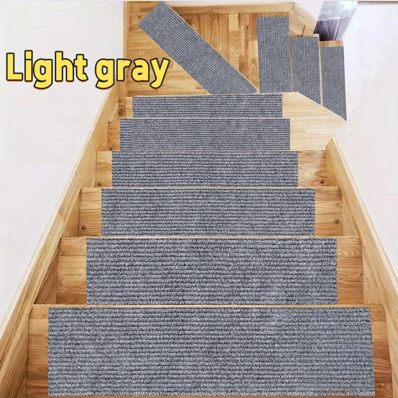 1pc 80cm/31.49inch Soft Suede Treads Anti-Slip Indoor Stair Runner Carpet Stair Rug Mat ,Electrostatic adsorption is healthier