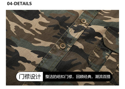 New Camouflage Cargo Shirt Men Cotton Multi-Pocket Camo Shirts High Quality Militar Overshirt Men Army Green Shirts Casual