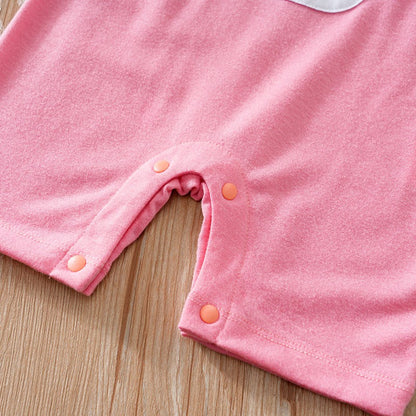 Baby Clothes Cute Cartoon Bow Rabbit Comfortable Soft Boy And Girl Summer Short Sleeved Baby Jumpsuit