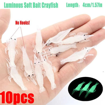 10/20/30 PEÇAS Isca Macia de Camarão para Pesca com Anzol, Iscas Artificiais Crankbaits para Pesca, Iscas Artificiais Wobblers para Pesca de Arrasto