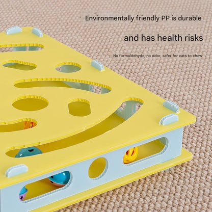 Brinquedo Interativo para Gatos Brinquedos de Escavação Labirinto Eco-PP Bolas com Guizo Teaser de Mola Grande 40cm Multi-Gatos Seguro para Mordidas Lavável com Trava de Pressão