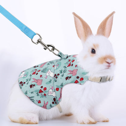 A Set of Stylish Printed Breathable Pet Rabbit Chest and Back for Outdoor Use