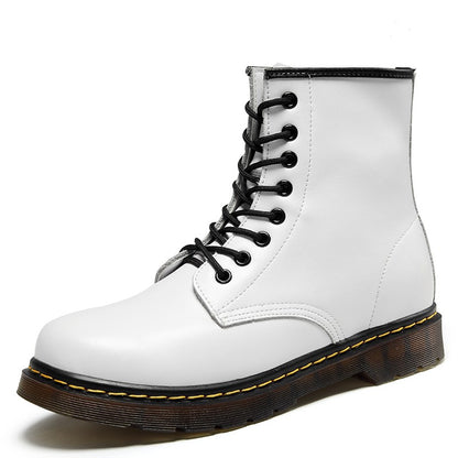 Botas Masculinas de Couro Legítimo Clássicas de Seis Furos, Estilo Britânico da Moda, Botas Curtas de Cano Baixo para Montaria, Botas para Externa, Tamanhos 35-48, Botas Femininas
