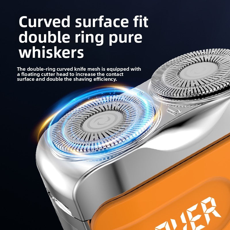 Waterproof Electric Smart Shaver Travel Razor Mini Dual Blade Shaver Men Shaver Portable Beard Trimmer Remover Rechargeable