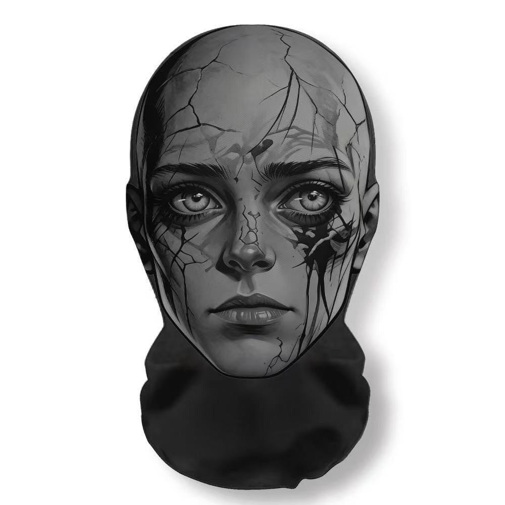 Realistic 3D Horror Skull Zombie Full Face Mask Breathable Mesh Headgear Cosplay Prop for Halloween Party Prank Carnival Costume