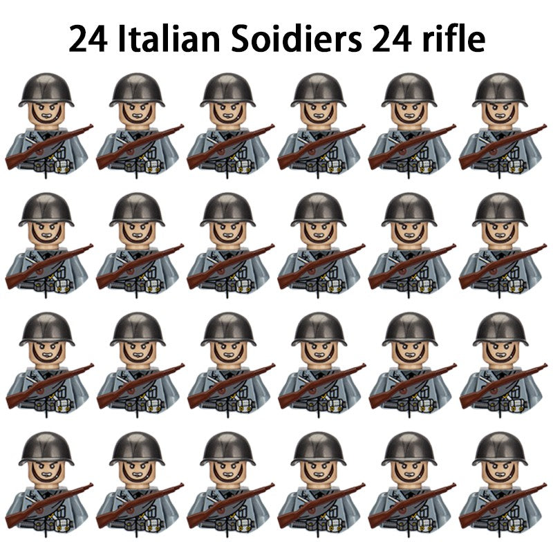Brinquedos de blocos de montar para crianças: Modelos de Mini Armas de Exército Nacional de Guerra de Soldados de Infantaria da Segunda Guerra Mundial