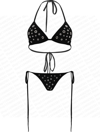 Y2k Gothic tight corset from the 2000s backless  sleeveless hot and spicy Emo girl crop top summer bikini set beach vest party