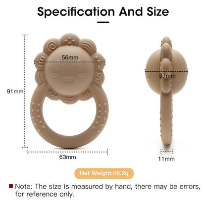 Mordedor de urso 2025 chocalho de leão para bebê com sino de girassol mordedor de silicone brinquedo de 0 a 1 ano brinquedo musical para bebê mordedor para bebê