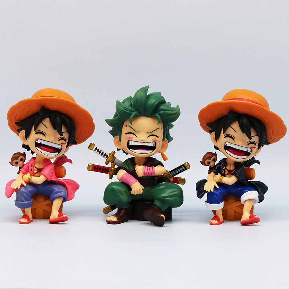 One Piece Portátil Luffy Zoro Portgas D. Ace Sentado Yamato Q Versão Jogo de Moda Desenho Animado Anime Carro Ornamento Presente