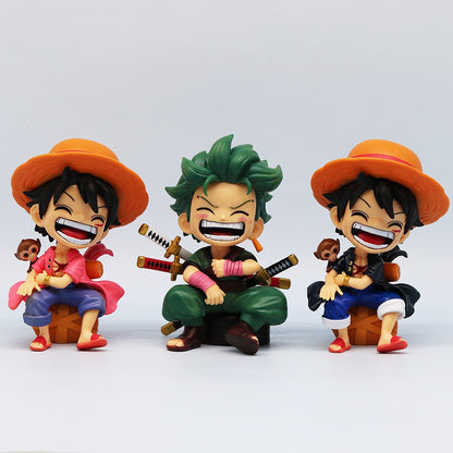 One Piece Portátil Luffy Zoro Portgas D. Ace Sentado Yamato Q Versão Jogo de Moda Desenho Animado Anime Carro Ornamento Presente