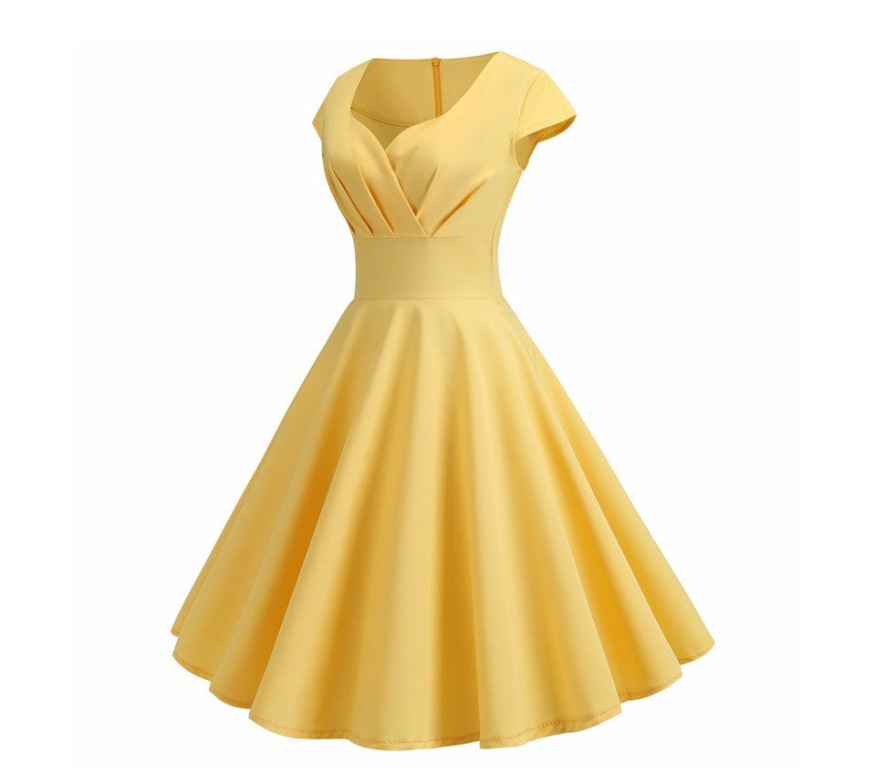 Summer Dress Women Hepburn Vintage Rockabilly Pin Up Dress Robe Femme Casual Ret