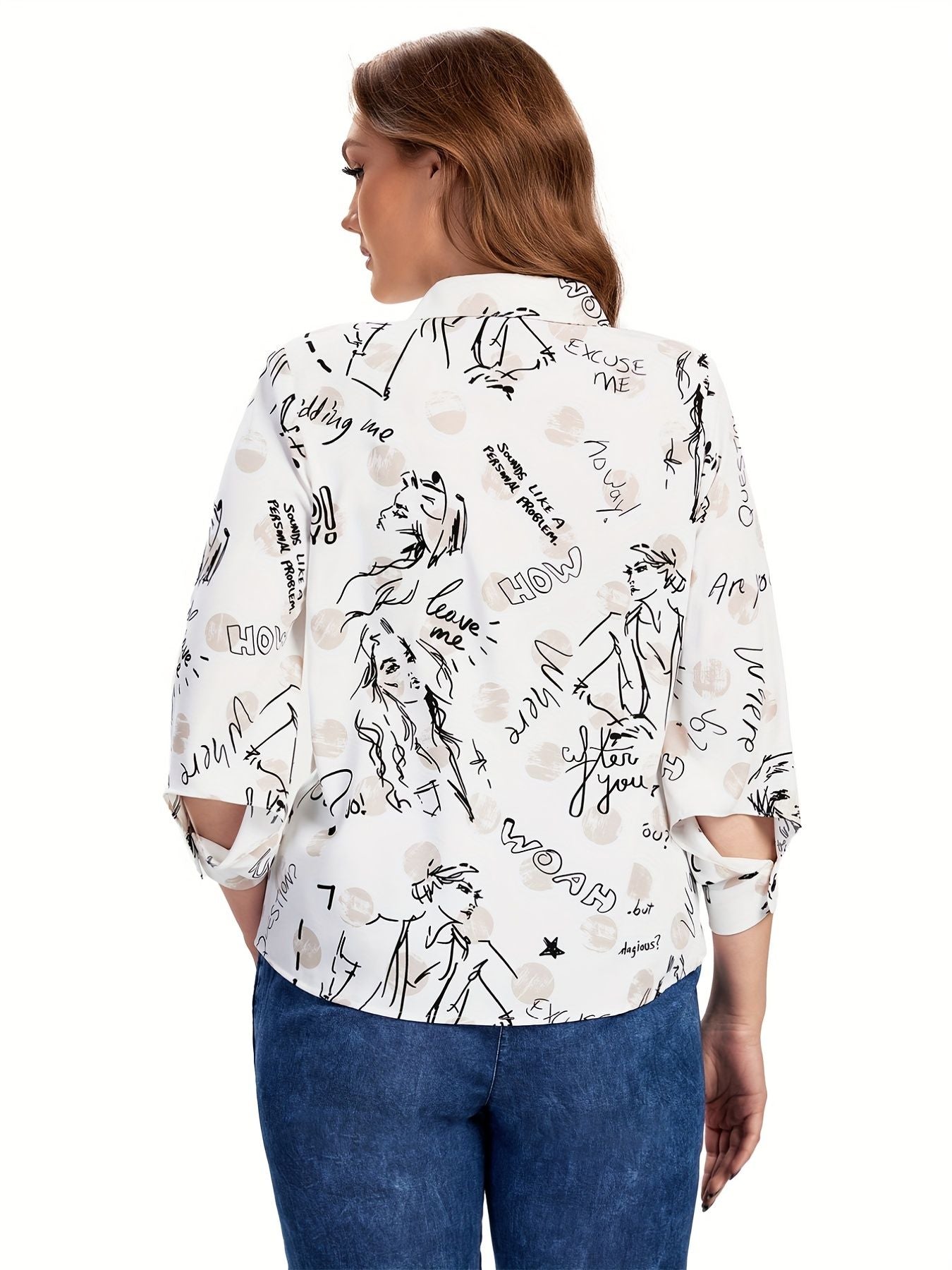 Women Plus Size Woven Spring And Summer Fashionable Shirt