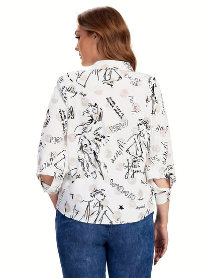 Women Plus Size Woven Spring And Summer Fashionable Shirt