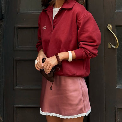 Linad Summer Sexy Satin White Mini Skirts For Women Street Chic Red High Waist S