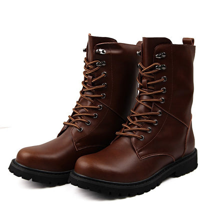 Botas Táticas Militares Masculinas Botas de Tornozelo de Deserto de Cano Alto Quentes e Antiderrapantes com Cadarço para Outono Inverno Masculino de Tamanho Grande