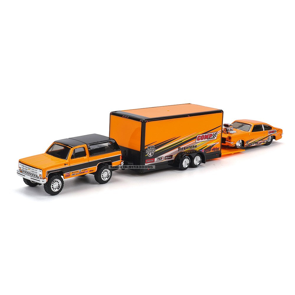 Maisto 1:64 1979 Chevrolet® K5/Reboque de carro/Chevrolet Vega Blazer 1971 modelo de carro de precisão fundido Presente de coleção de modelos