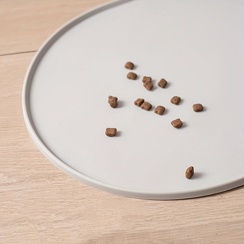 Tapete Alimentador Multifuncional para Cães e Gatos, Superfície Durável e Fácil de Limpar para Alimentos Úmidos/Secos com Bordas Elevadas Antiderrapantes
