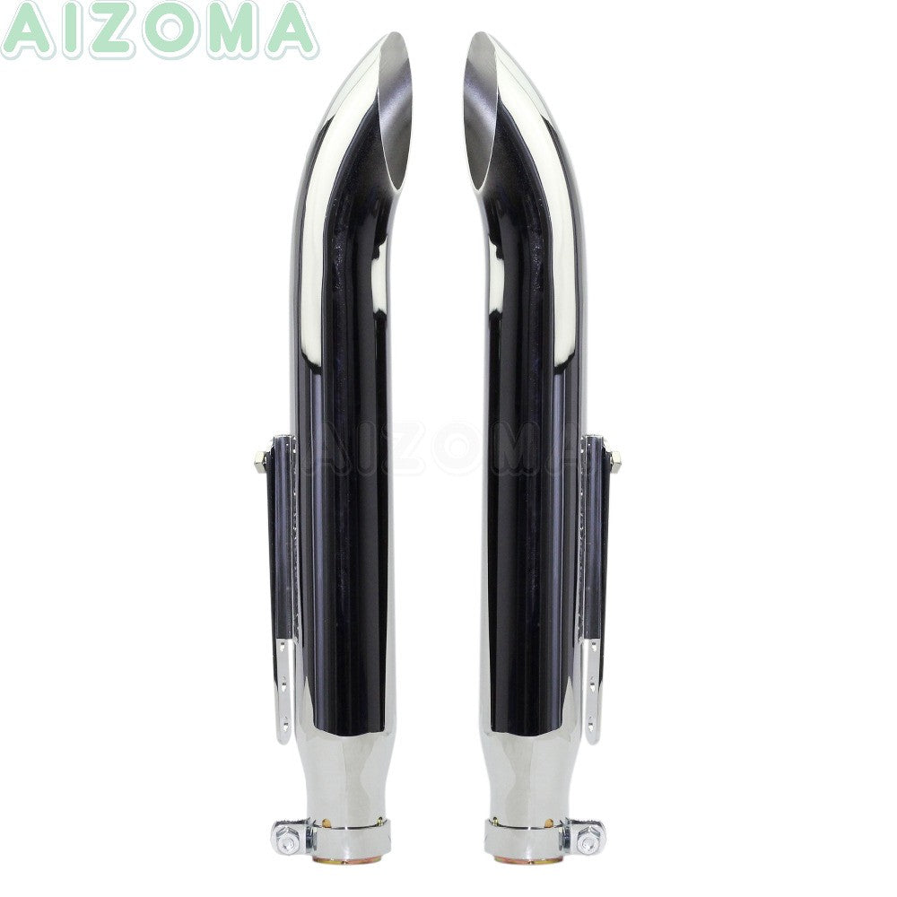 1 Pair Motorcycle Exhaust Muffller Pipe for Harley Suzuki VL 125 800 1500 Intruder Bobber Chrome Tapered Turn Out Iron Silenc