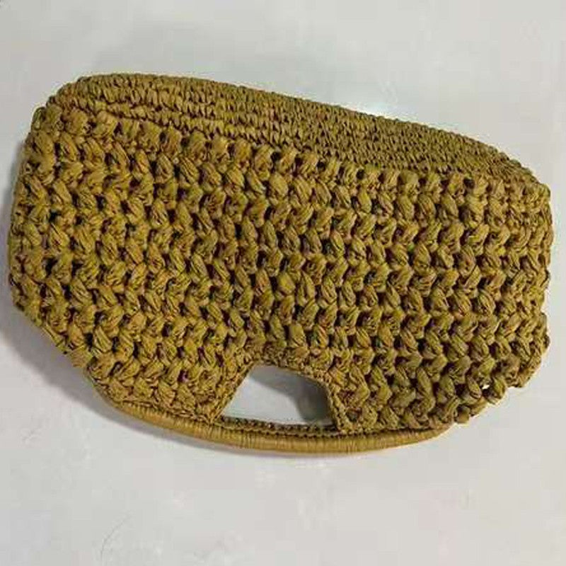 Fashion Straw Clip Shell Clutch Bag for Women Designer Paper Woven Handbags Casual vintage Handmade Summer Beach Bag 2025