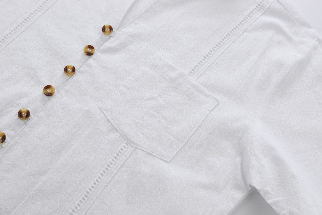 Men's Retro Cotton And Linen Set, Spring And Autumn Fashion Stand-up Collar Pocket Long Pants Long-sleeved Two-piece set