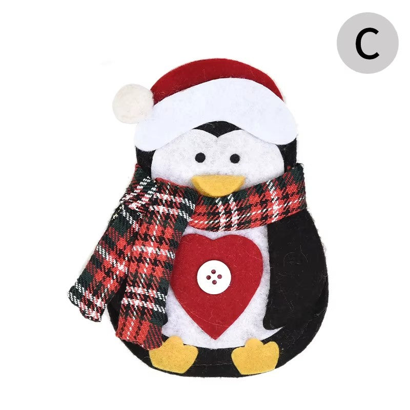 1/3pc Christmas Cutlery Set XMAS Elder Snowman Elk Doll Knife Fork Cutlery Set Cloth Art Knife And Fork Set Decoration For XMAS