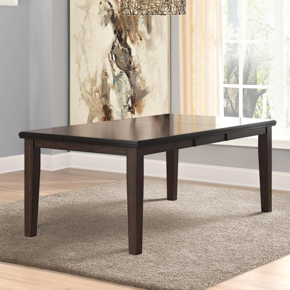 Ashley Haddigan Signature Traditional Rectangular Dining Table with Extension, Accommodates 8 Guests, Dark Brown Finish
