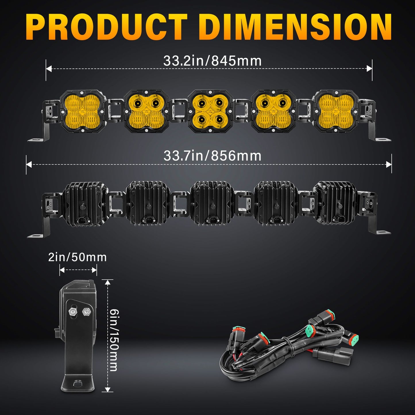 4in 30W Amer Cube LED Pod Light Spot Flood Combo Beam Work Lights,3055K/3530K Car Off-Road Driving Lamp for Truck,SUV,Motorcycle