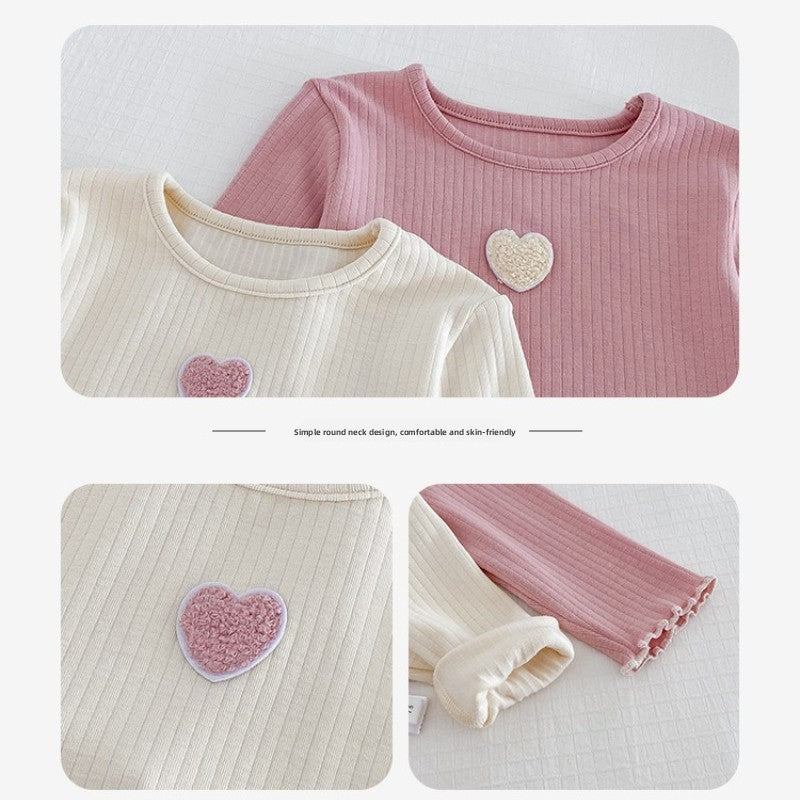 Cute Lovely Girls 2025 Autumn Pajama Set Korean Style Homewear 2 Piece Outfit Warm Long Sleeve Kids Sleepwear