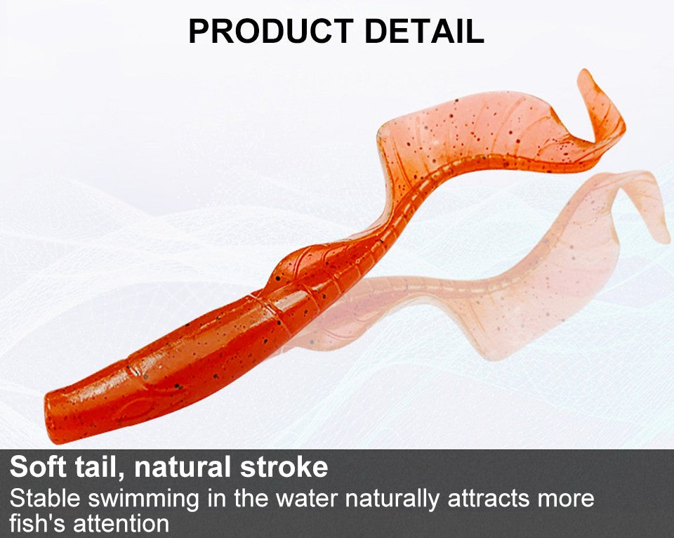 WALK FISH 10Pcs Spinpoler 60MM 80MM Iscas de Peixe Realistas Minhocas Isca de Silicone Artificial Macia Para Baixo Lúcio Isca Wobbler