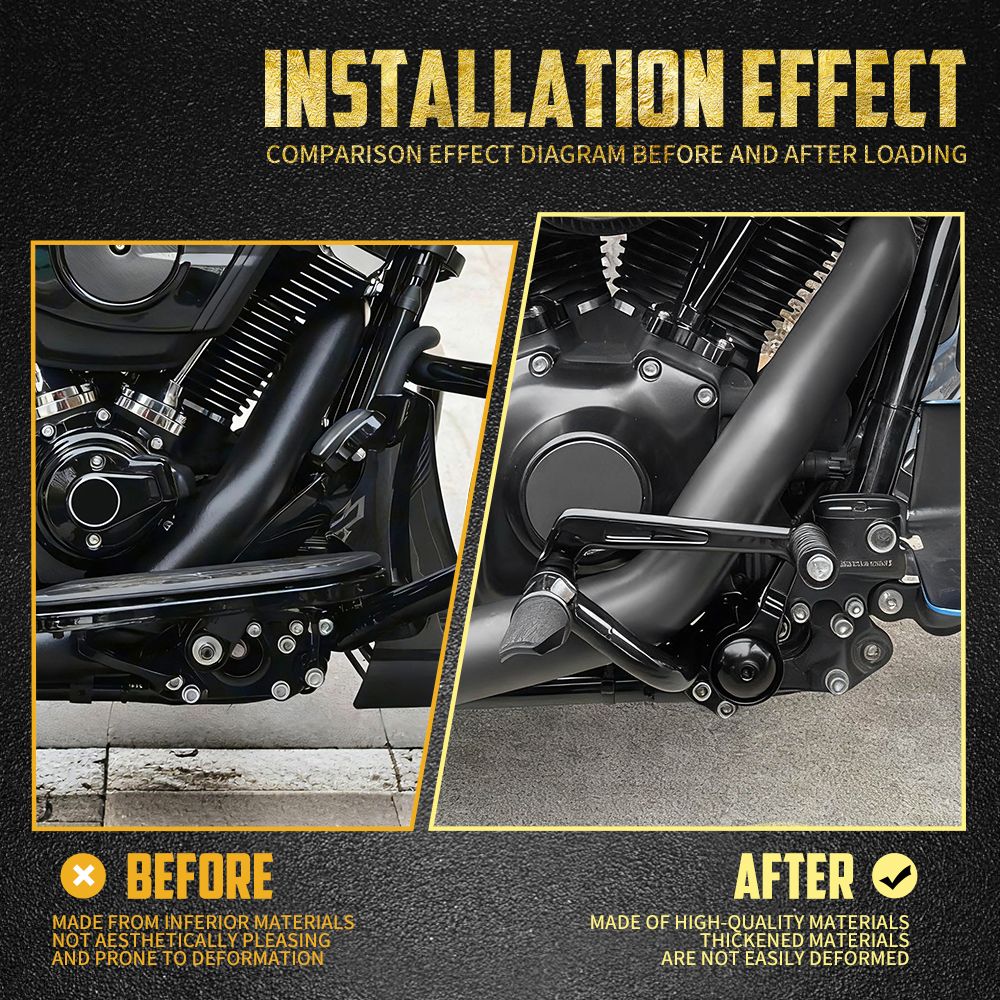 Kit de Controle Central para Motocicleta, Conjunto de Alavancas de Câmbio e Freio para Harley Touring Road King Electra Street Glide FLH 2009-2025