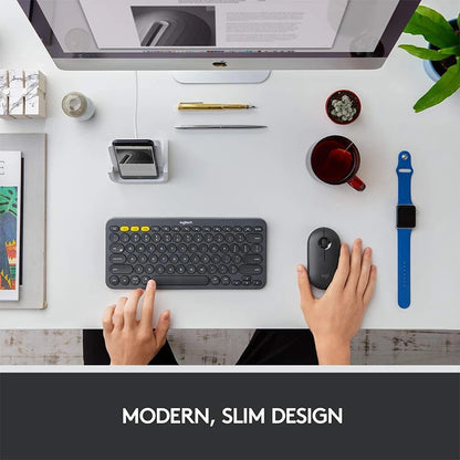 Mouse sem fio Bluetooth para notebook e tablet Logitech PEBBLE M350 Mouse leve e fino Mute Mini mouse de escritório