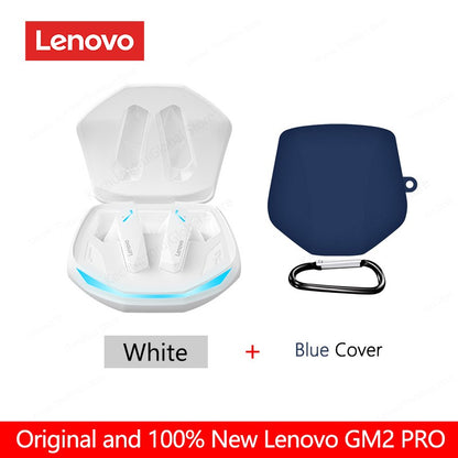 Fone de Ouvido Original Lenovo GM2 Pro Bluetooth 5.3 Sem Fio para Jogos com Baixa Latência Chamada HD Fones de Ouvido com Modo Duplo e Microfone GM2Pro