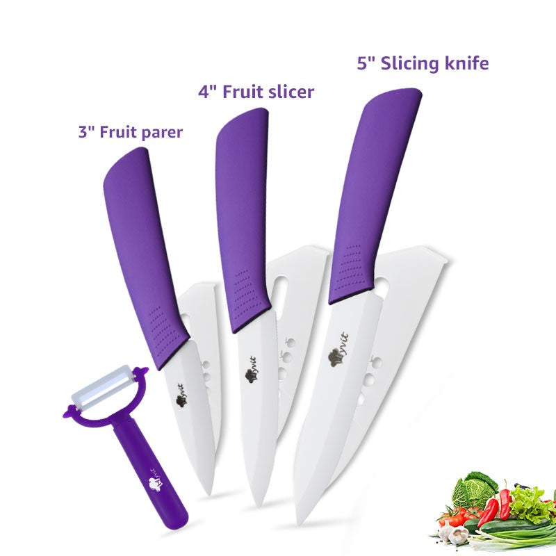 Conjunto de Facas de Cerâmica para Cozinha, 3 4 5 6 polegadas, Faca do Chef, Utilitária, para Fatiar, Cortar Frutas, Legumes, Comida de Bebê, para Descascar, Cabo Antiderrapante