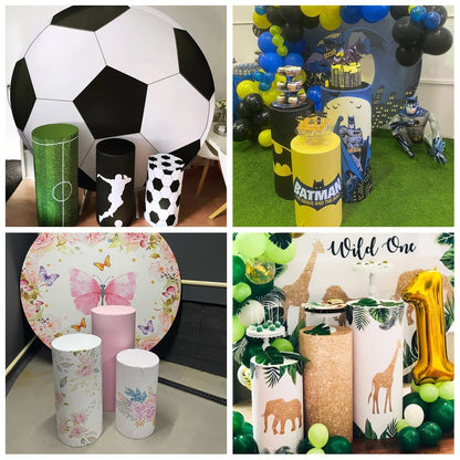 Race Car Theme Cylinder Covers Decor Elastic Racing Party Backdrop Pedestal Cover Baby Shower Birthday Custom Name Desserts