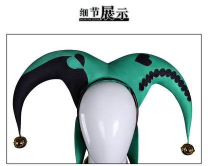 The Freak Circus Pierrot Jester Harlequin Cosplay Costume for Game Adult Clown Joker with Mask Halloween Carnival Outfits