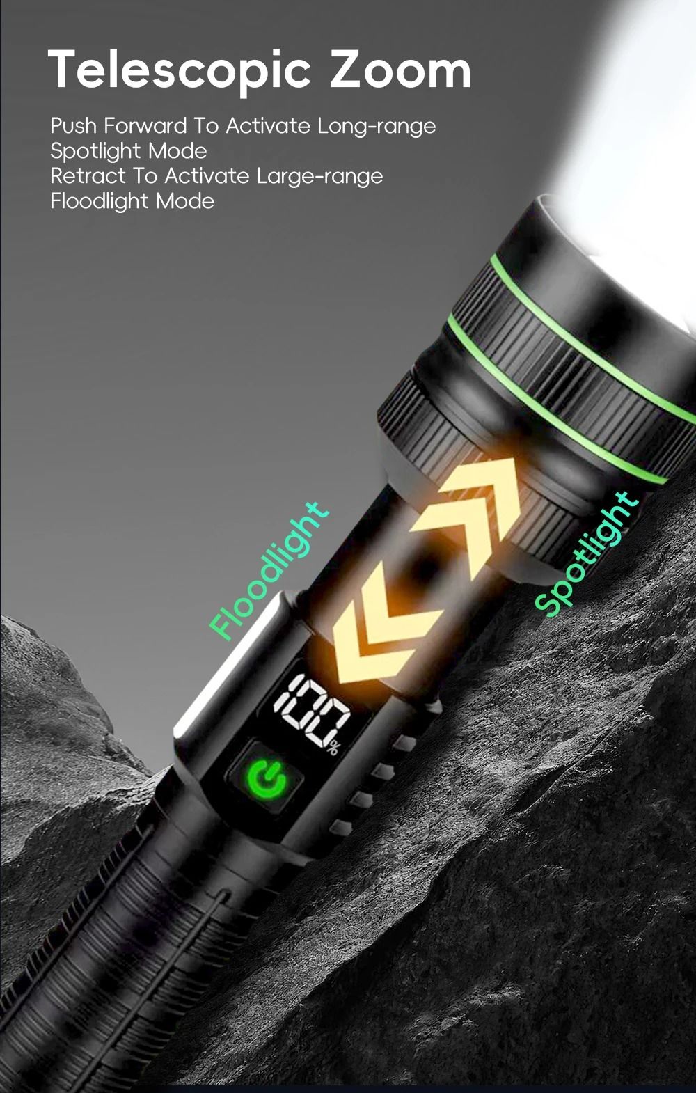 High Power LED Flashlight USB Rechargeable Super Long Range Tactical Torch Strong Light Lamp Outdoor Portable Lantern Waterproof