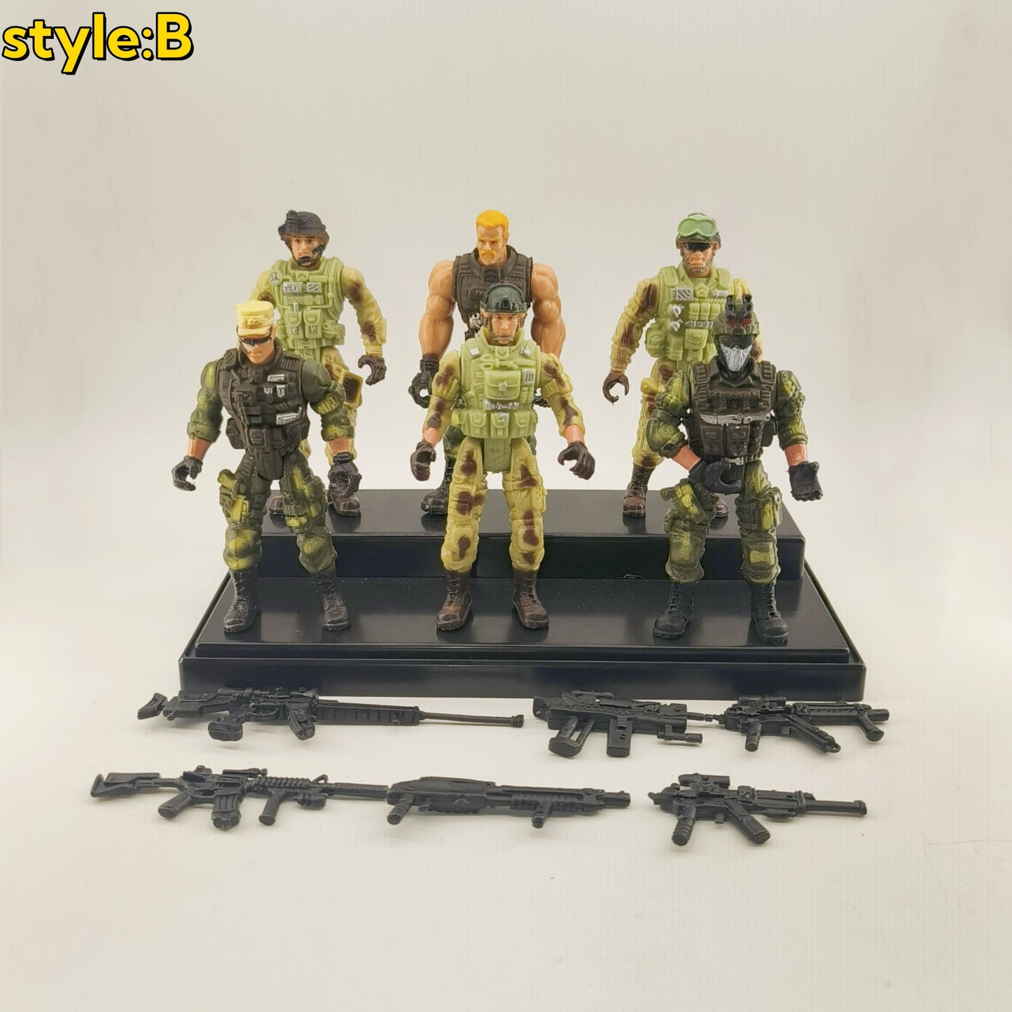 6 Peças/Conjunto Força Militar Armas Guerreiro Elite Action Figure Brinquedos PVC 10cm Terrorista SWAT Time Ornamento Presente de Aniversário Infantil
