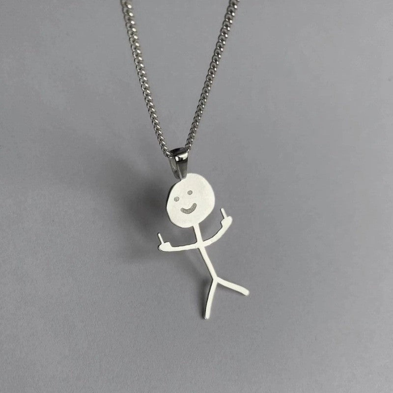 Colares de Rock Punk para Homens, Colar Masculino com Personagem de Grafite Criativo Engraçado, Joias para Festa, Presentes de Aniversário para Casais, Atacado