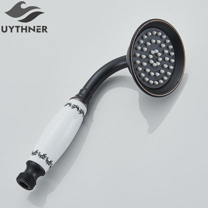 Ducha Chuveiro Banheiro Vintage Cerâmica Latão Montado Parede Torneira Pulverizador Acessório Hardware Chuveirinho
